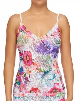 Женская кружевная майка на тонких бретелях с принтом Hanky Panky, белый