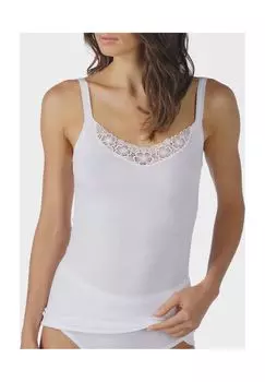 Женская кружевная майка с V-образным вырезом mey, белый