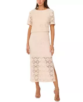 Женская кружевная макси-юбка Crochet Vince Camuto, коричневый/бежевый