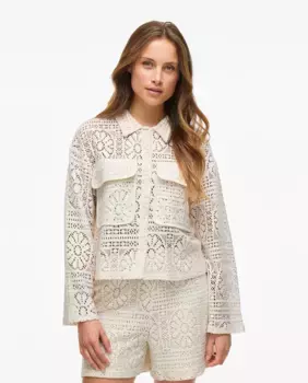 Женская кружевная рубашка Vila, бежевый