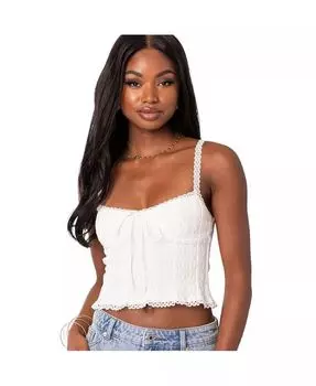 Женская кружевная трикотажная майка Edikted, белый