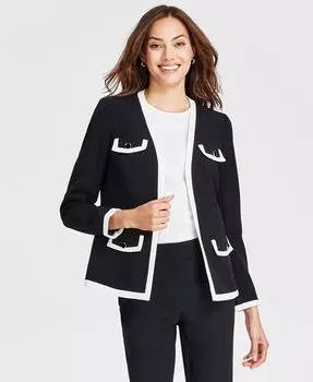 Женская куртка без воротника с кончиком Kasper, черный