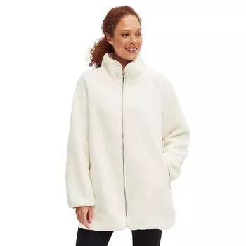 Женская куртка больших размеров Ellos из шерпы на молнии спереди, цвет Ivory