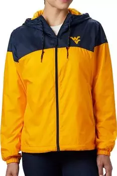 Женская куртка Columbia Mountaineers West Virginia Mountaineers синяя/золотая CLG с подкладкой вперед