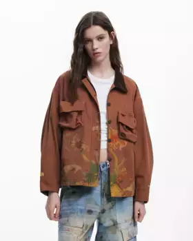 Женская куртка дальнобойщика Collina Strada Desigual, коричневый