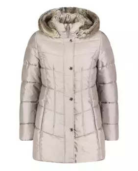 Женская куртка длиной 3/4 ниже талии со съемным капюшоном на меху Betty Barclay, светло-серый