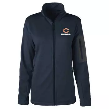 Женская куртка Dunbrooke Heather Navy Chicago Bears с тефлоновым щитком и молнией во всю длину
