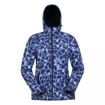 Женская куртка Exodus из мягкой оболочки с цветочным принтом Mountain Warehouse, синий