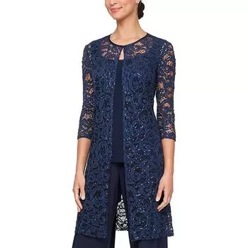 Женская куртка из двух частей, майка Alex Evenings, темно-синий