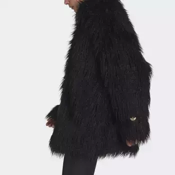 Женская куртка из искусственного меха Adidas originals, черный