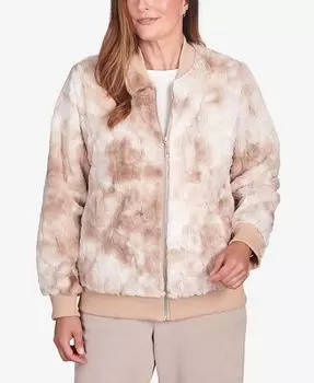 Женская куртка из искусственного меха St.Moritz на молнии Space Dye Alfred Dunner, мультиколор