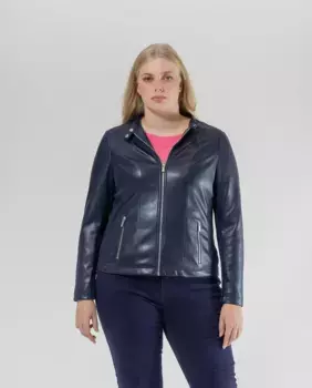 Женская куртка из искусственной кожи с эластичной тканью по бокам October, индиго