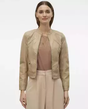 Женская куртка из искусственной кожи с воротником из перкина Vero Moda, цвет Crudo