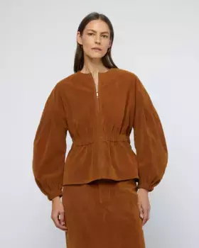 Женская куртка из искусственной замши с пышными рукавами Wild Pony, цвет Camel