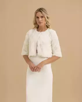 Женская куртка из кожи с рукавами миди Veneno en la piel, белый