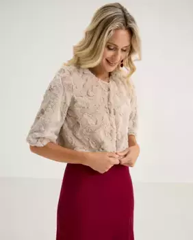 Женская куртка из кожи с рукавами миди Veneno en la piel, бежевый