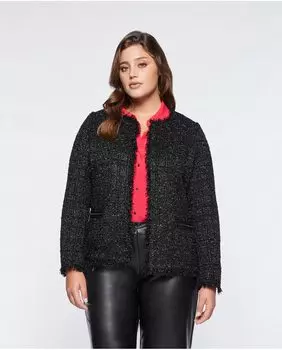 Женская куртка из люрекса с круглым вырезом Fiorella Rubino, черный