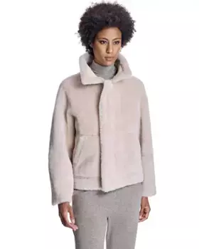 Женская куртка из ягненка с отложным воротником и карманами Maximilian, бежевый