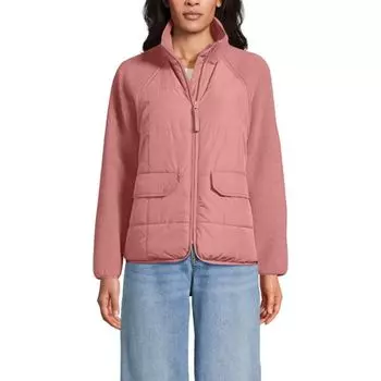 Женская куртка из смесовых материалов с подкладкой из флиса Sherpa Lands' End, цвет dark rose clay