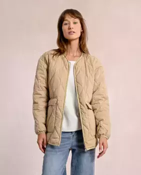 Женская куртка из стеганой ткани с застежкой-молнией Molly Bracken, бежевый