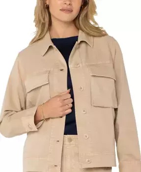 Женская куртка-карго из твила Liverpool Los Angeles, коричневый