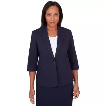 Женская куртка классического кроя Alfred Dunner, темно-синий