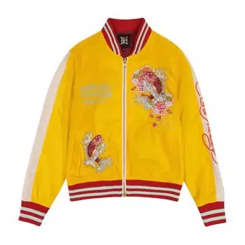 Женская куртка Koi Cranes Souvenir в золотисто-белом цвете Ed Hardy