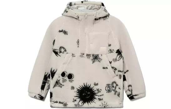 Женская куртка LiNing жемчужно-белого цвета с жаккардовым узором