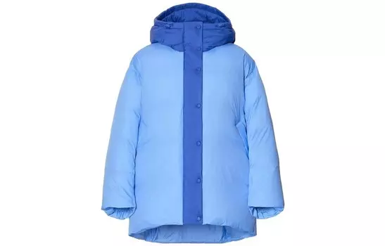 Женское широкое пуховое пальто с капюшоном Uniqlo, 61 голубой