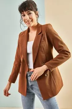 Женская куртка на четырех пуговицах 8080 Bianco Lucci, коричневый