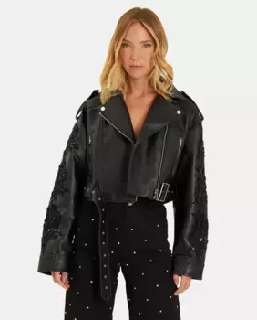 Женская куртка на молнии и стразами Alma en Pena, черный