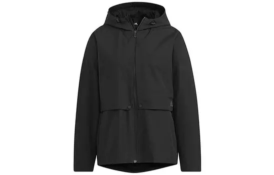 Женская куртка на молнии с капюшоном, черная Adidas