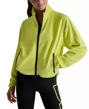 Женская куртка на молнии с воротником-стойкой и плетеной вставкой DKNY, желтый