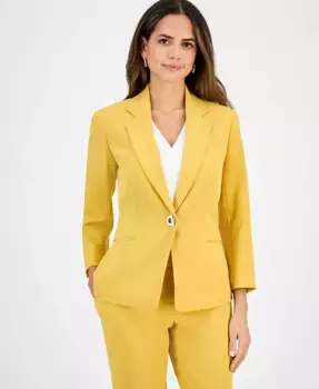 Женская куртка на пуговицах, Regular & Petite Kasper, желтый