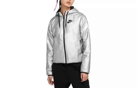 Женская куртка Nike, цвет Metallic Silver / Black / (Black)