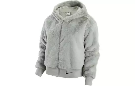 Женская куртка Nike, цвет туманный серый/черный