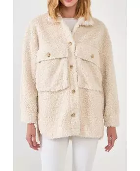 Женская куртка оверсайз из шерпы English Factory