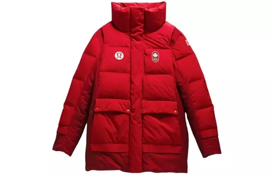 Женская куртка-пуховик Team Canada Lululemon, цвет Sports Red