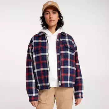 Женская куртка-рубашка на молнии на подкладке из шерпы Alpine Design, цвет Navy Trail Ridge Plaid