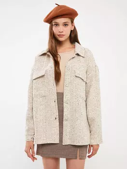 Женская куртка-рубашка оверсайз с узором Lumberjack LCW Casual, бежевый