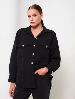 Женская куртка-рубашка с длинным рукавом и застежкой спереди на пуговицах LCW Vision