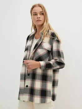 Женская куртка-рубашка в клетку с длинным рукавом и застежкой спереди на пуговицах LCWAIKIKI Classic