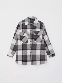 Женская куртка-рубашка в клетку с длинным рукавом LCWAIKIKI Classic, коричневый плед