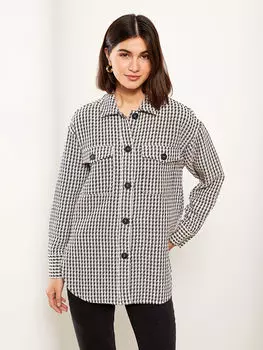 Женская куртка-рубашка в клетку с длинным рукавом LCW Vision