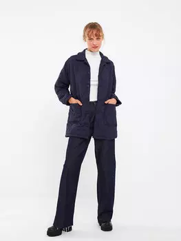 Женская куртка с длинным рукавом с рубашечным воротником и рисунком LCWAIKIKI Classic