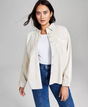 Женская куртка с длинными рукавами из искусственной кожи And Now This, слоновая кость/кремовый