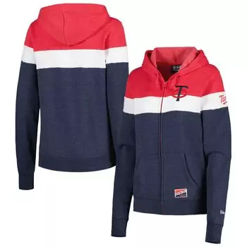 Женская куртка с капюшоном и молнией во всю длину New Era Heather Navy Minnesota Twins Colorblock New Era