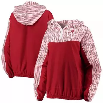 Женская куртка с капюшоном ZooZatz Crimson Alabama Crimson Tide Chevron Swishy с молнией четверть четверти