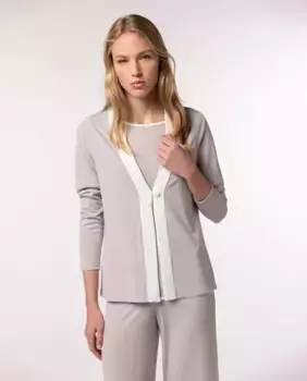 Женская куртка с контрастной отделкой и V-образным вырезом Naulover, цвет Nude