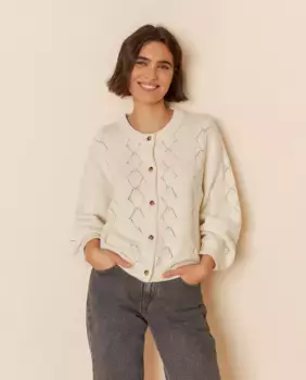 Женская куртка с круглым вырезом и длинными рукавами Indi & Cold, белый